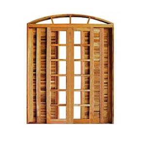 Portal Correr Veneziana 6 Folhas Itauba em Arco com Fechadua 1,80 X 2,30 Rodam Natural