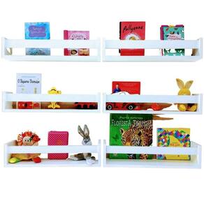 Quit 6 prateleira para quarto infantil porta livro bebê 40cm