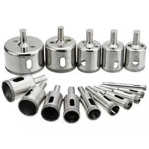 Jogo 15 brocas diamantadas serra copo vidro granito ceramica