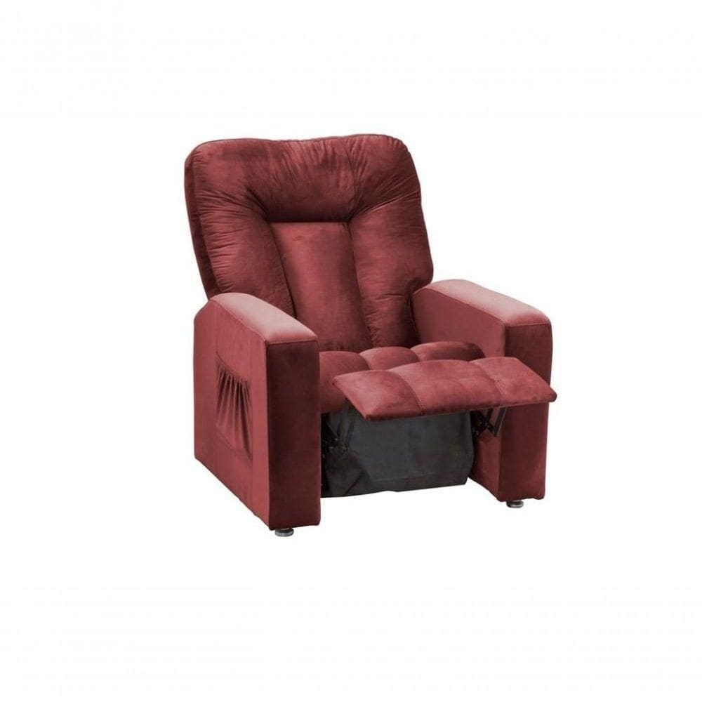Poltrona Do Papai Reclinável Pallas Mx5 - Veludo Vinho