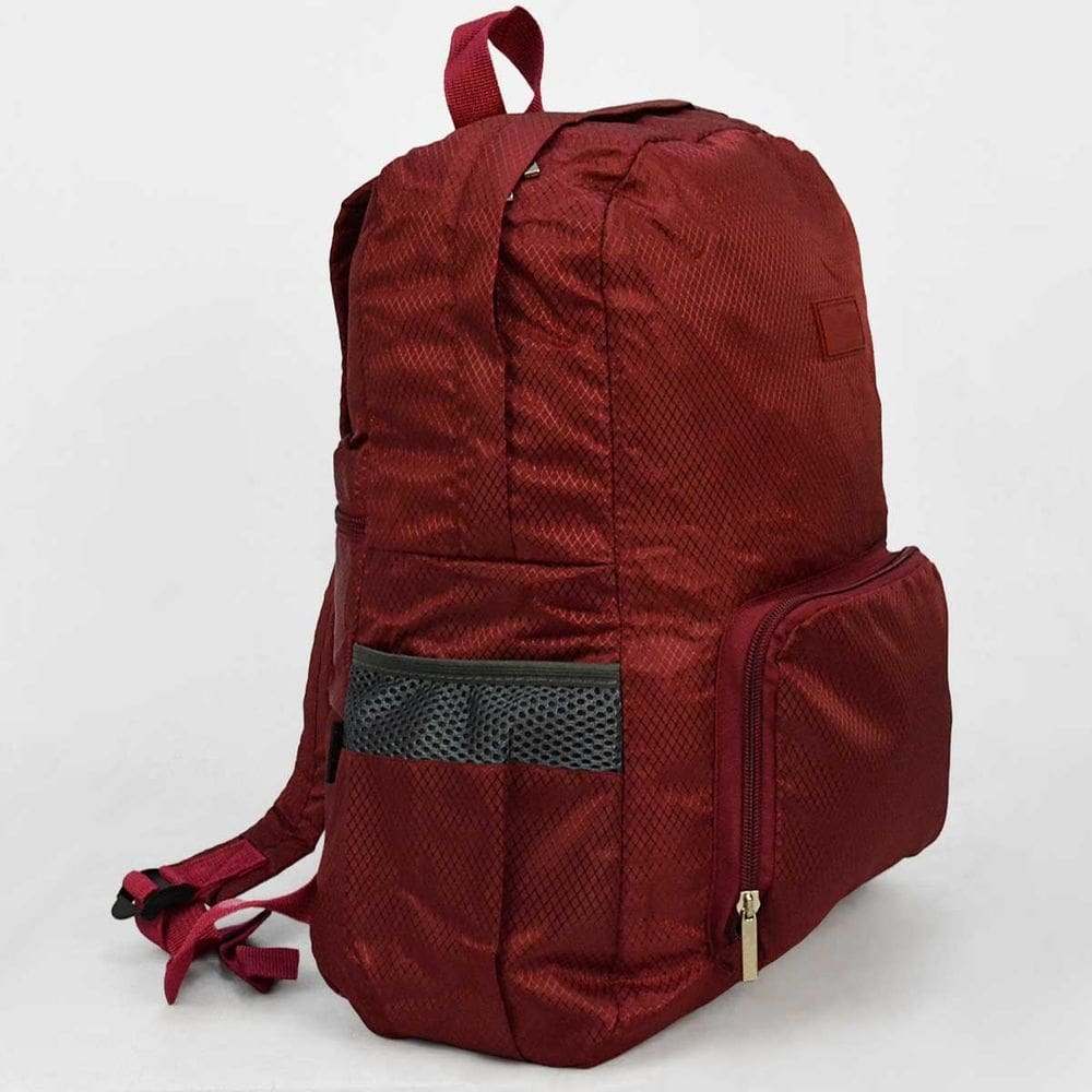 Mochila Escolar Viagem Bolsa Academia Unissex Dobrável Vinho CBRN17645