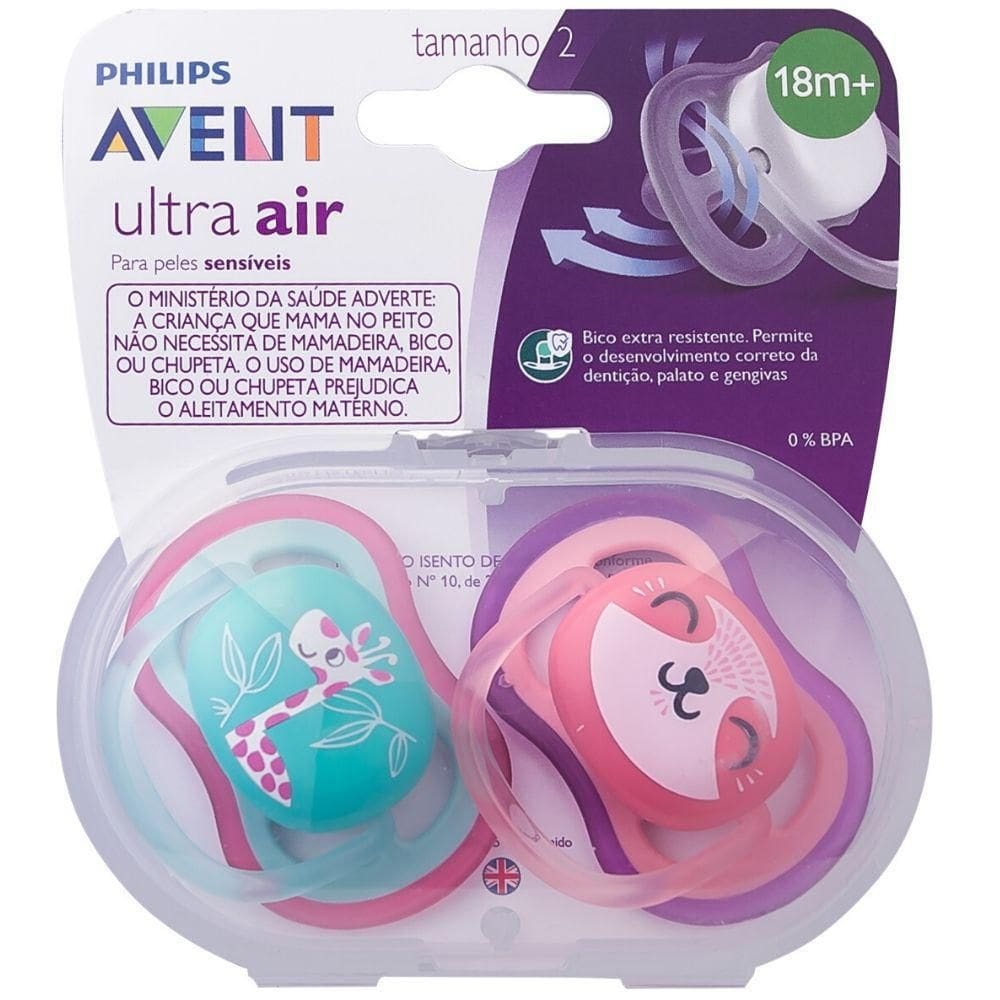 Chupetas ultra air dupla 18+meses - philips avent