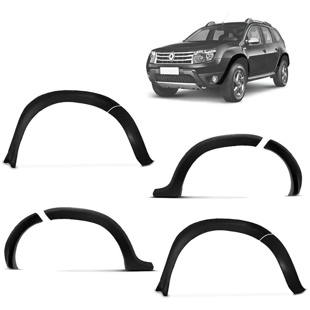 Alargadores Paralamas Duster 2012 a 2014 Preto Tgpoli