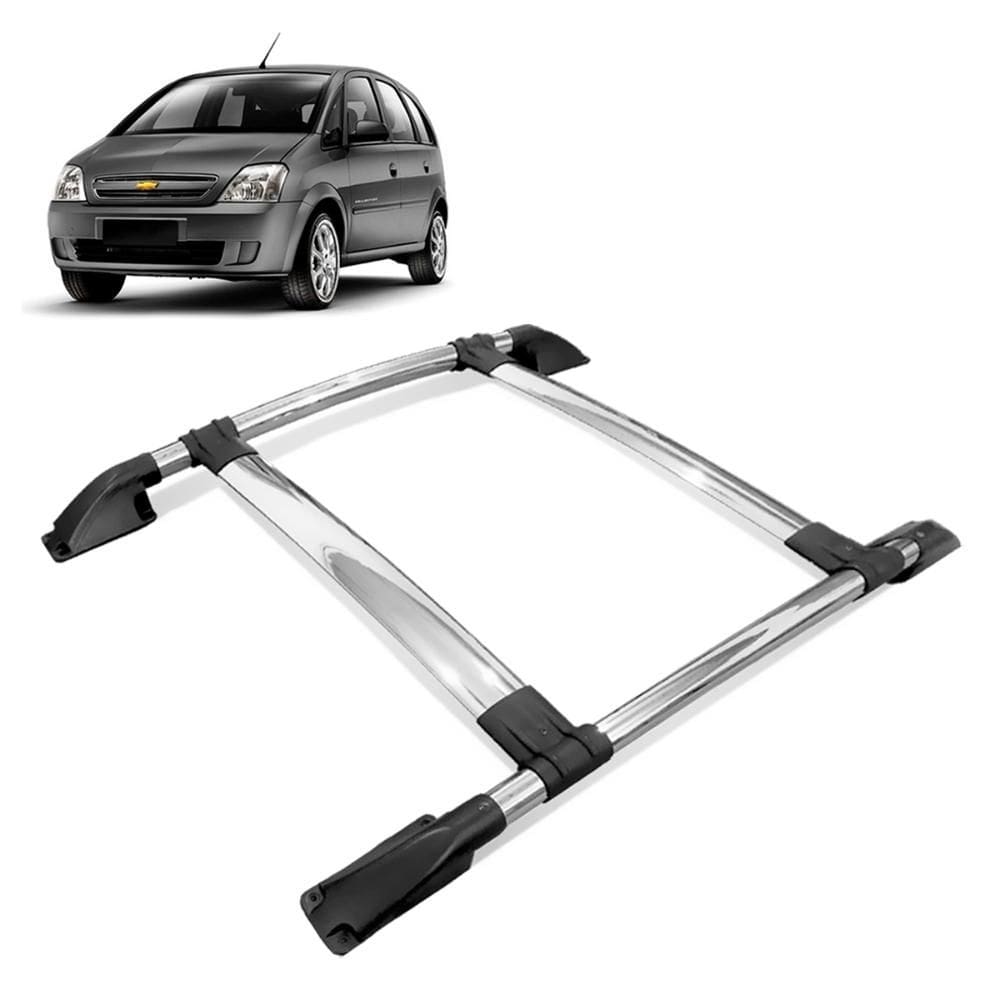 Rack De Teto Bagageiro Meriva 2002 a 2012 Tubolar Colado Cromado