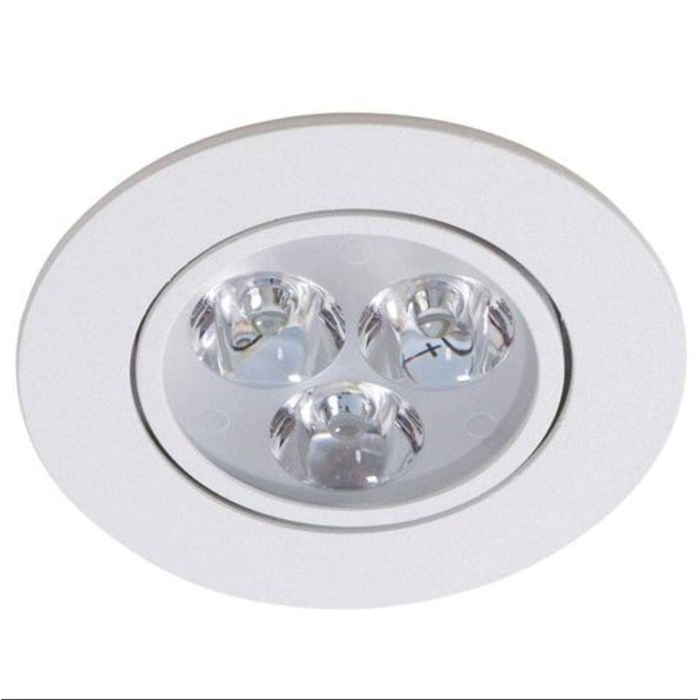 Kit 10 lâmpadas led 3w spot redondo embutir bco quente bivol