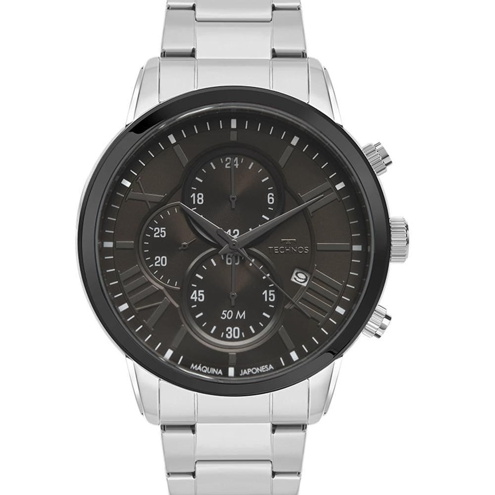 Relógio technos grandtech prata masculino js15emt 1m