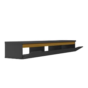 Nicho para Sala de Estar Suspenso Uno Preto/ Cedro