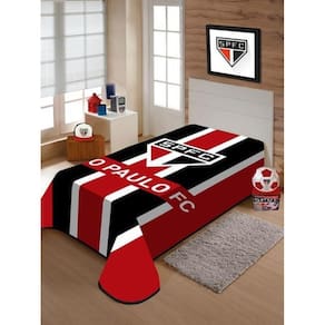 Cobertor casal raschel 180x220 de time são paulo jolitex top