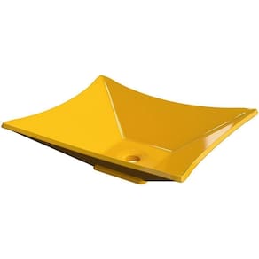 Cuba De Apoio Retangular C01 Para Banheiro Lux L38 Amarelo