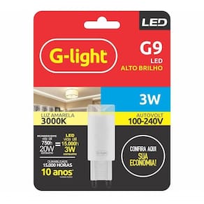 Lâmpada Led Halopin 3w Bivolt G9 Branco Quente/amarela 3000k