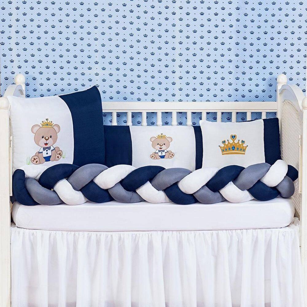 Kit berço menino 6 peças príncipe urso marinho