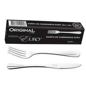 12 garfos e 12 facas sobremesa inox - talheres