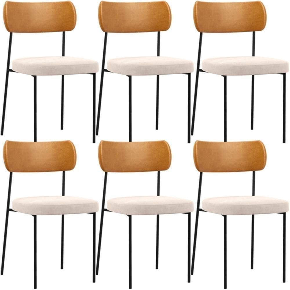 Kit 06 Cadeiras Sala De Jantar L02 Whisky Suede Bege