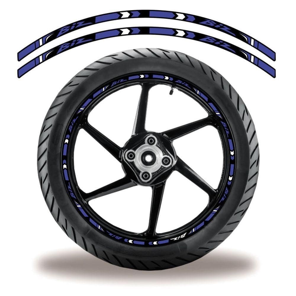 Friso De Roda Adesivo Refletivo Honda Biz Azul Azul