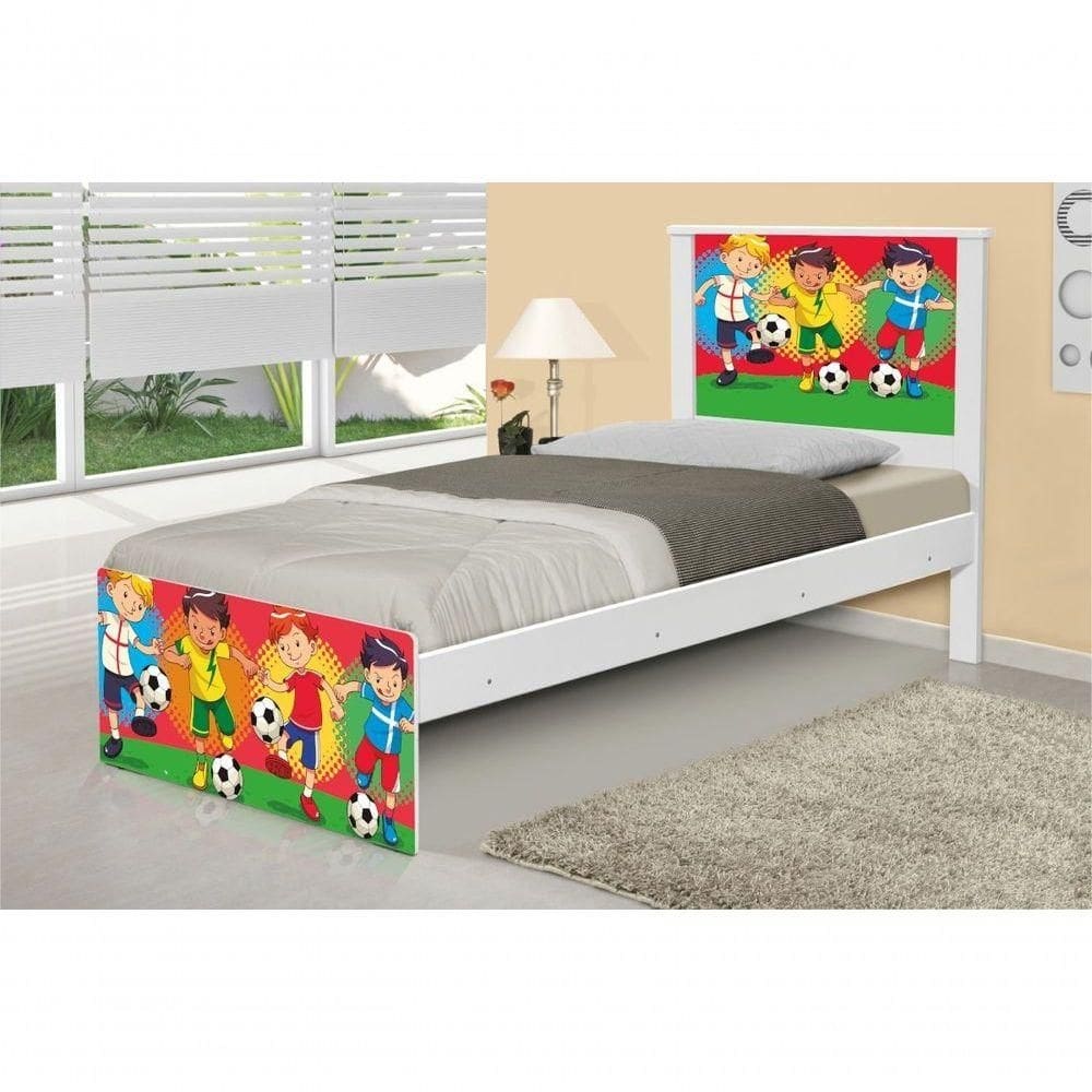 Cama Solteiro Futebol Meninos Com Colchão