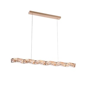 Pendente Led Cristal Kazy Ori 94Cm 3000K Ouro Brilho