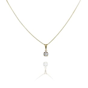 Colar Pingente Ponto De Luz Folheado A Ouro 18k [F027]
