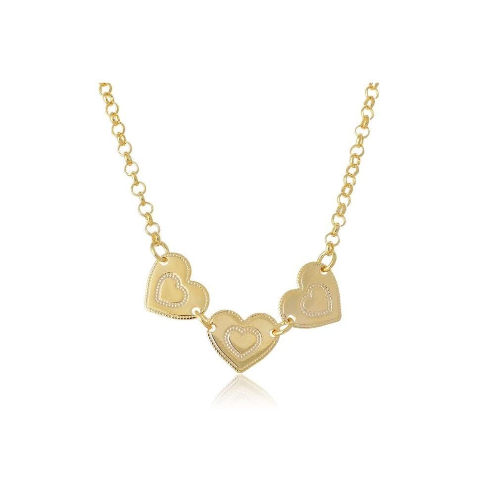 Pulseira Com Chapa De Coração Folheado Em Ouro 18k [F027]