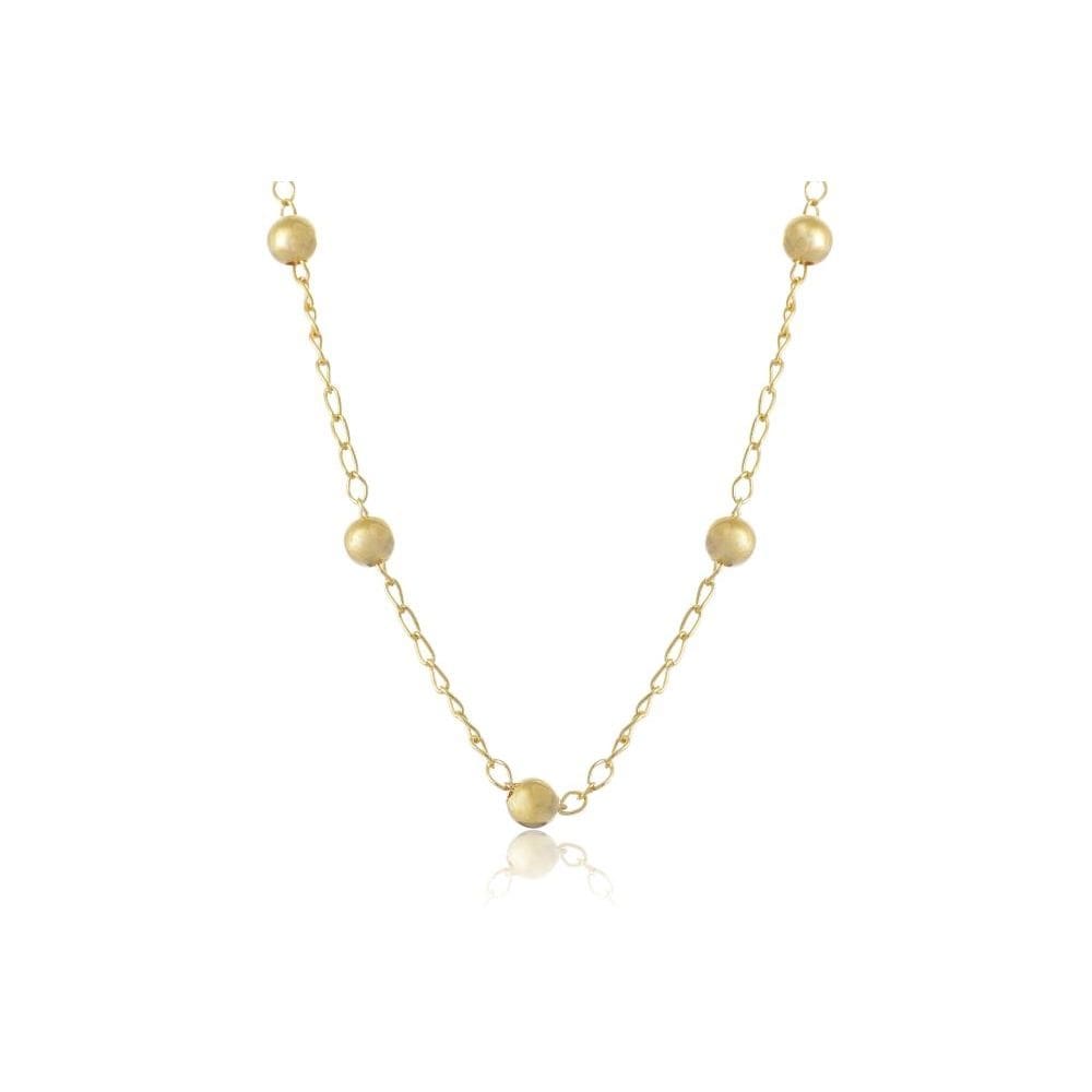 Pulseira De Bolinha Dourada Folheada [F027]