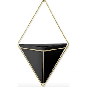 Vaso De Parede Grande Preto / Dourado - Umbra