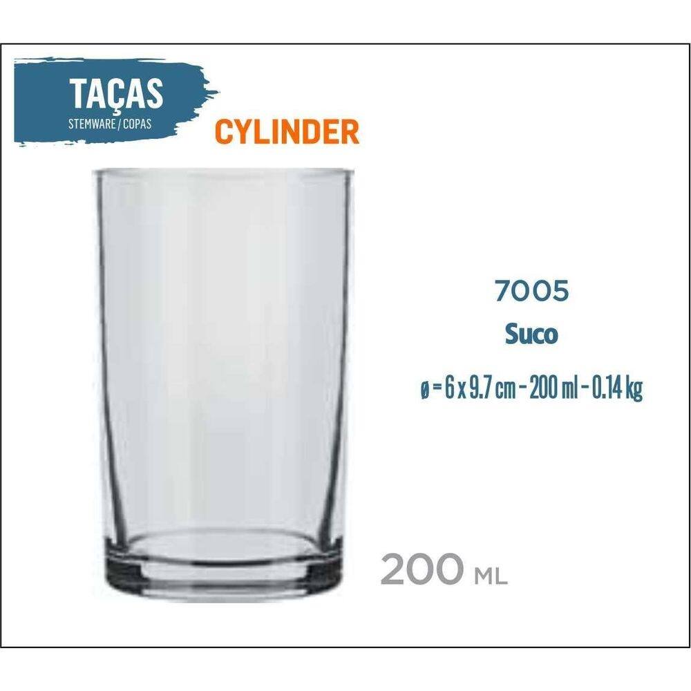 06 Copos Cylinder 200Ml - Multiuso