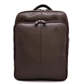 Mochila executiva feminina em couro  marrom