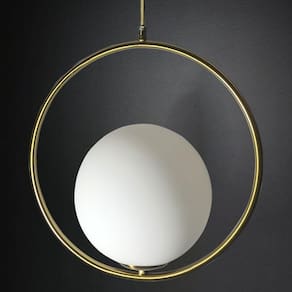Lustre Pendente Bravalumi Pérola Daire Globo E27 Bivolt Ouro