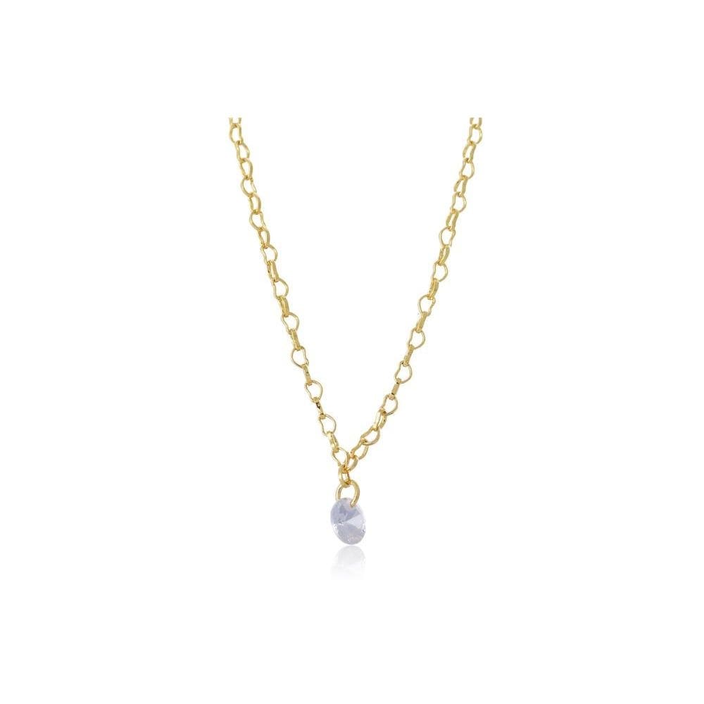 Tornozeleira Com Pingente De Ponto De Luz Folheado Em Ouro 18k [F027]
