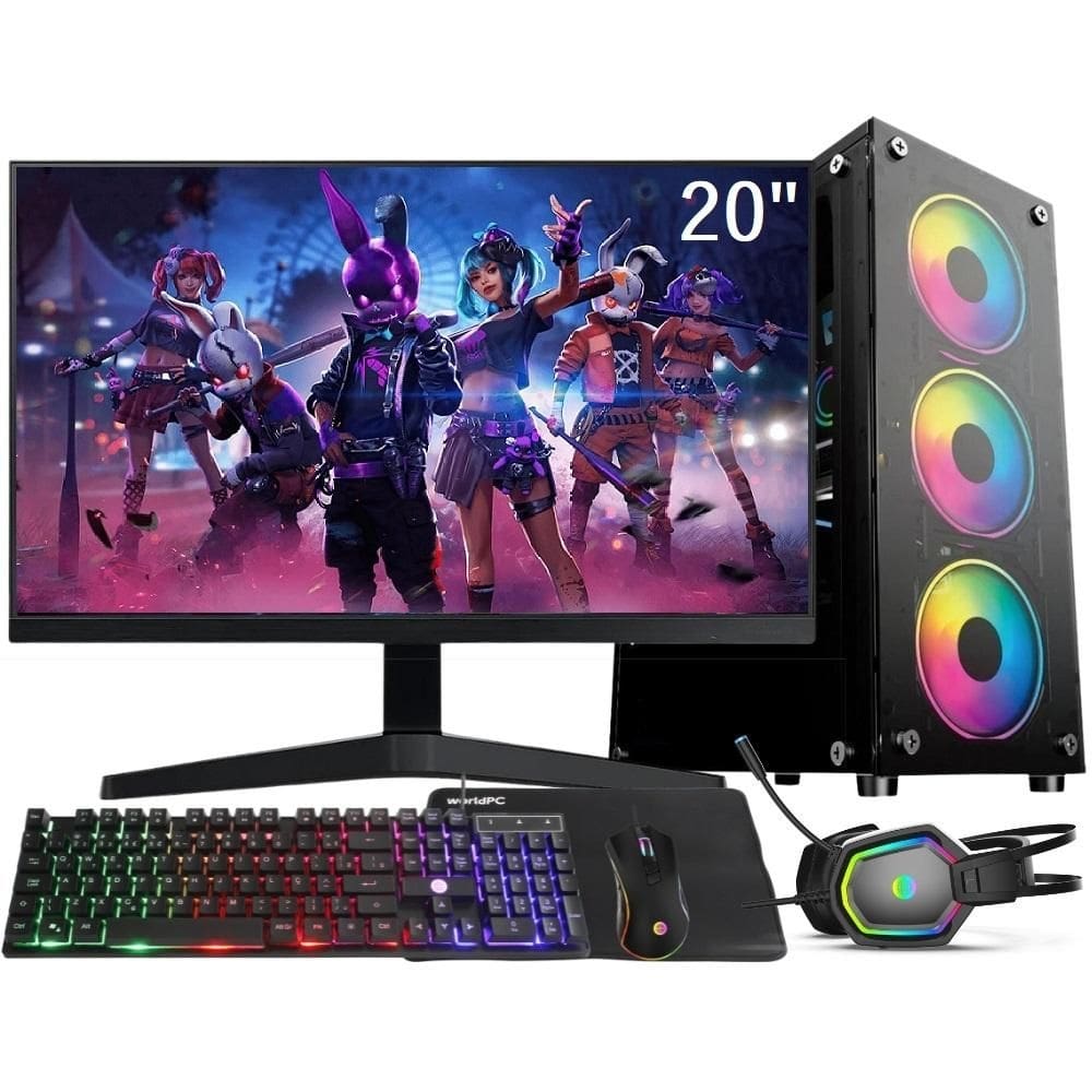 PC Gamer Completo 3green Smart, Intel Core i7, 16GB RAM, Geforce GTX 1660 Ti 6GB, SSD 512GB, Fonte 500W, Monitor LED 20", Kit Gamer - 3GS-0105SF