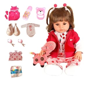 Boneca bebe reborn silicone girafinha menina 48cm realista