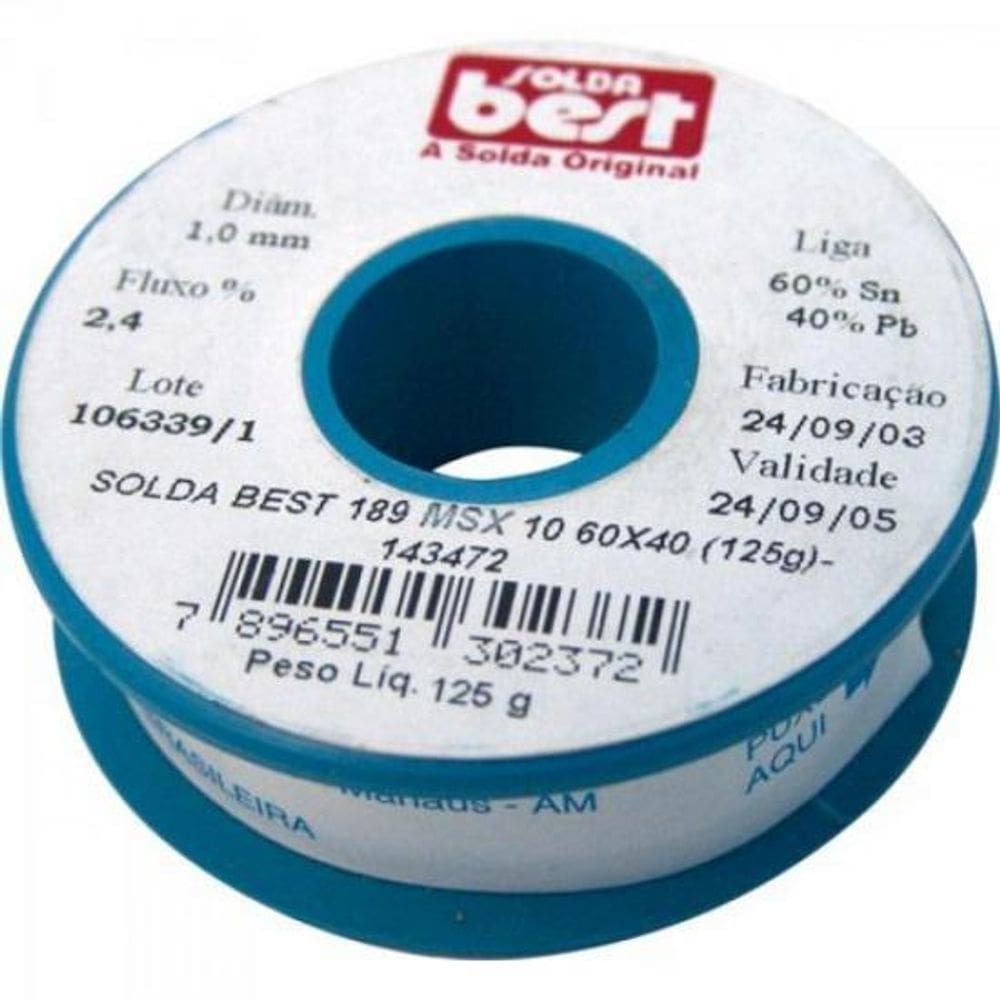 Solda em Fio 189-MSX10 60x40 125g Azul Solda Best [F002]