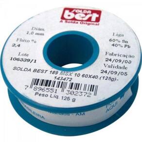 Solda em Fio 189-MSX10 60x40 125g Azul Solda Best [F002]