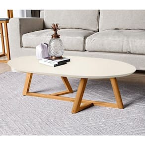 Mesa De Centro Jasper Off White Amêndoa