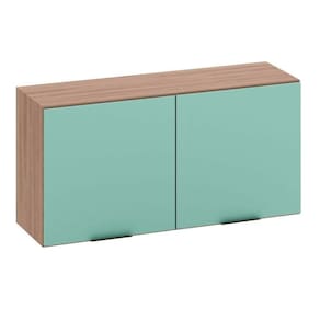 Armário Aéreo 120 Cm 2 Portas Etna Poliman Móveis Carvalho Oak/menta