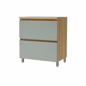 Balcao 1 Porta Basculante 1 Gaveta Nesher Rainha 80cm 100 Mdf Nature/verde