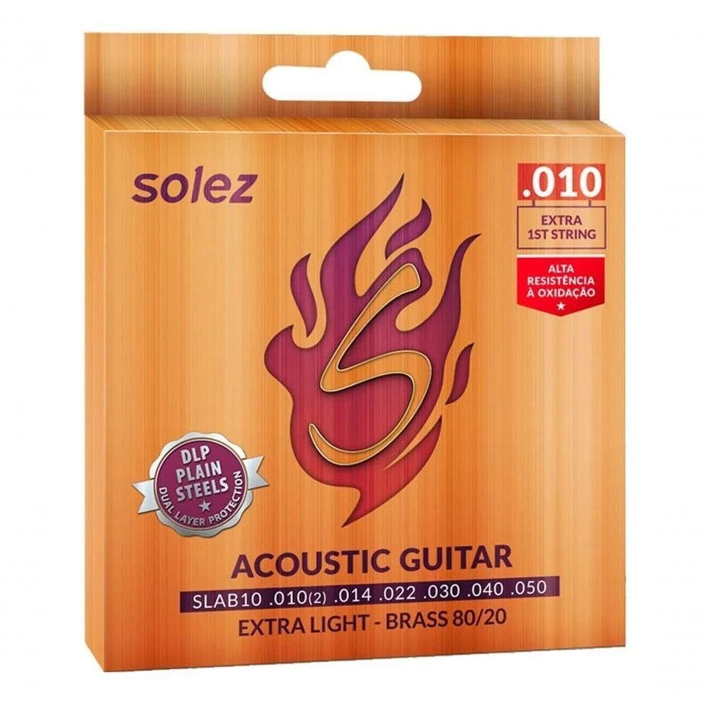 Jogo De Cordas P-violão Solez Brass 80-20 0.010"-0.050" Slab10