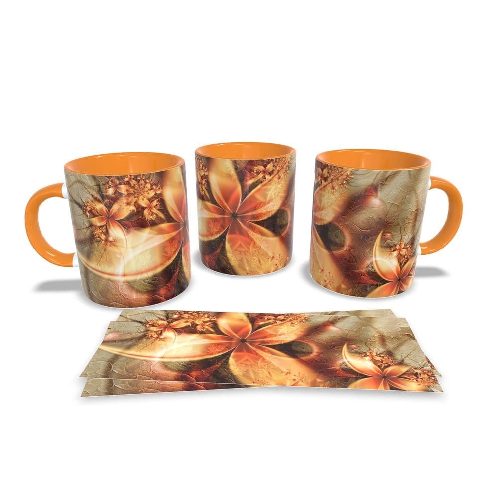 Canecas Laranja Coleção Flores