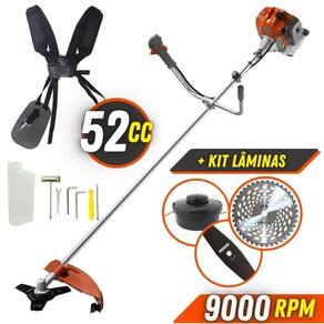 Roçadeira 52cc Tekna Rl520 Faca 2 Pontas + Disco 40 Dentes