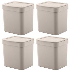 4x Lixeira de Cozinha Pequena 2,5 Litros OU Trium Bege