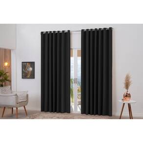 Cortina blackout preta franzida 7m x 2,80m decoração luxo