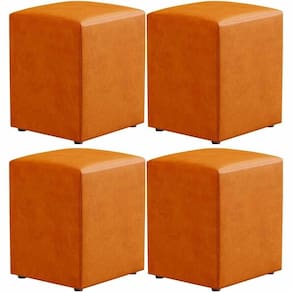 Kit 04 Puffs Quadrado Decorativo L02 Couríssimo Whisky