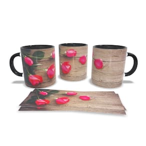 Canecas Preta Personalizadas Coleção Flores