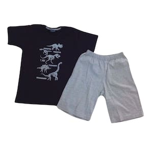 Pijama infantil masc verão Vrasalon marinho/cinza