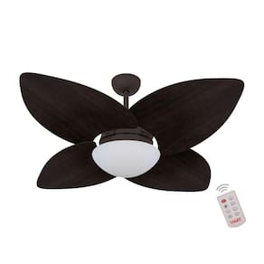 Ventilador De Teto Marrom 4 Pás 127v C/ Controle