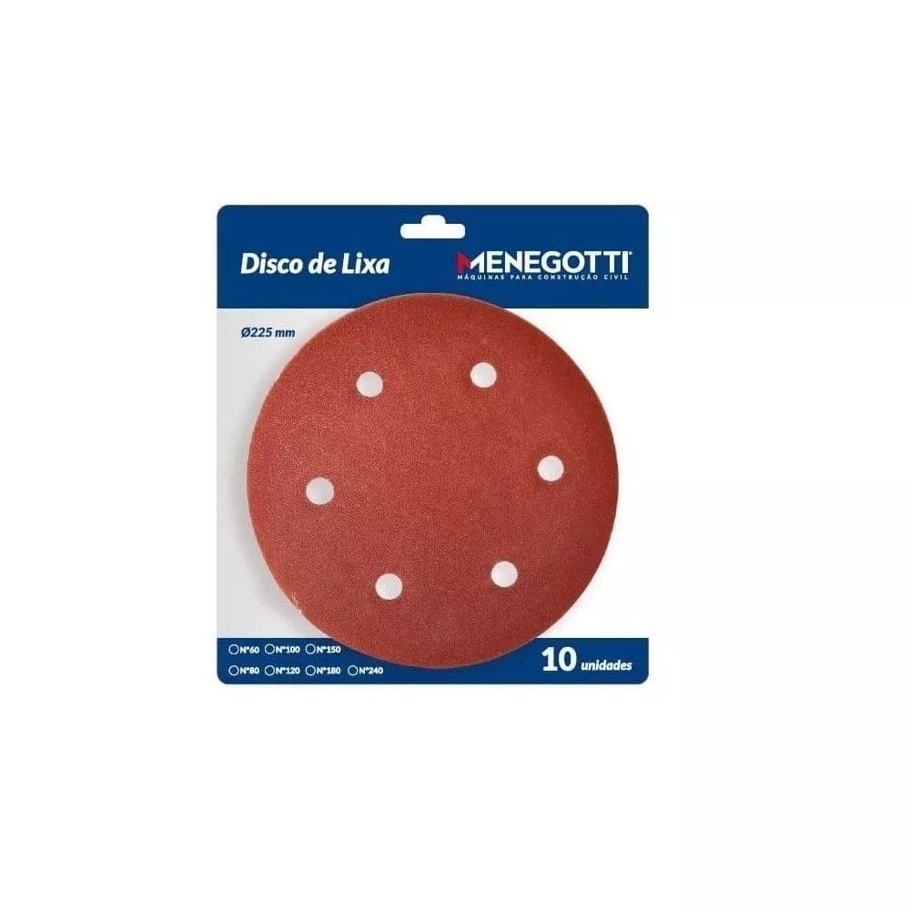 Disco De Lixa 225Mm Gr120 Mlp710/Mlp750 C/ 10 Uni Menegotti