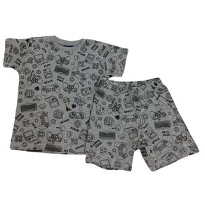 Pijama infantil masc verão Vrasalon cinza/preto