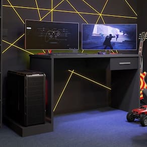 Mesa Gamer Com Plataforma Versátil Ventelle Preto