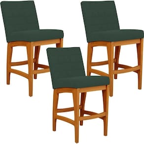 Kit 03 Banquetas Baixa Cozinha Bancada L02 Verde Musgo