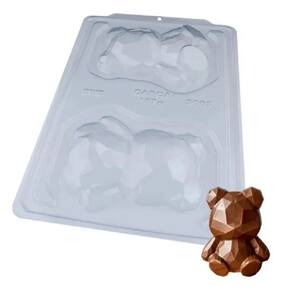 4 Formas Com Silicone P/ Chocolate Bwb Urso Lapidado 3665
