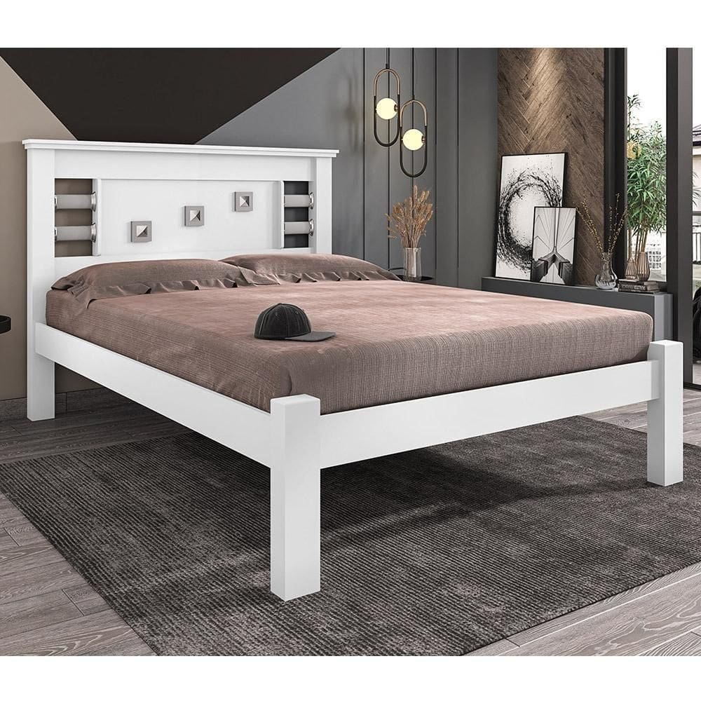 Cama Casal Lavínia Branco - Framar Móveis